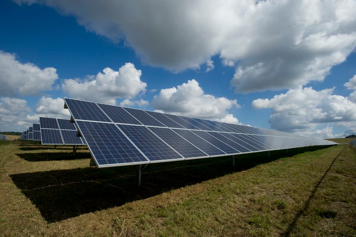 REC Alpha Pure 450W solar panel array, front view — rooftop installation